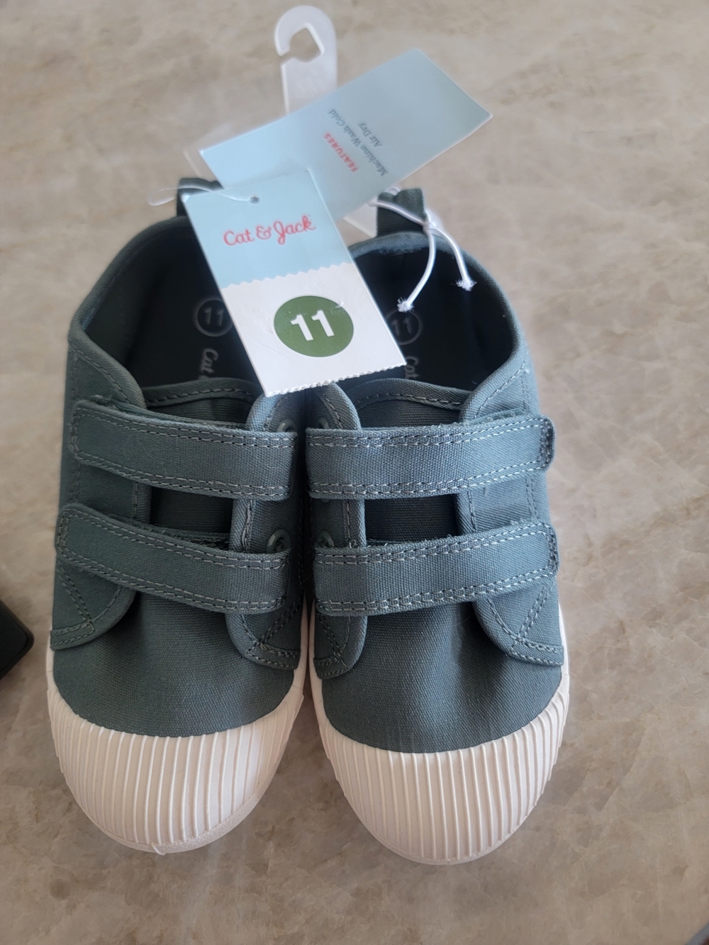 Cat & Jack Green Canvas Shoes with Tan Soles Toddler 11